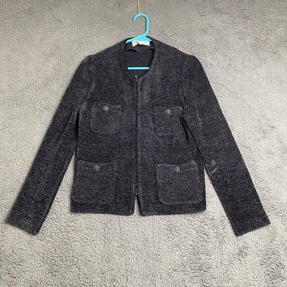 St. John Collection by Marie Gray Knit Full Zip Sweater Jacket Women's Sz 6 VTG - Picture 1 of 10